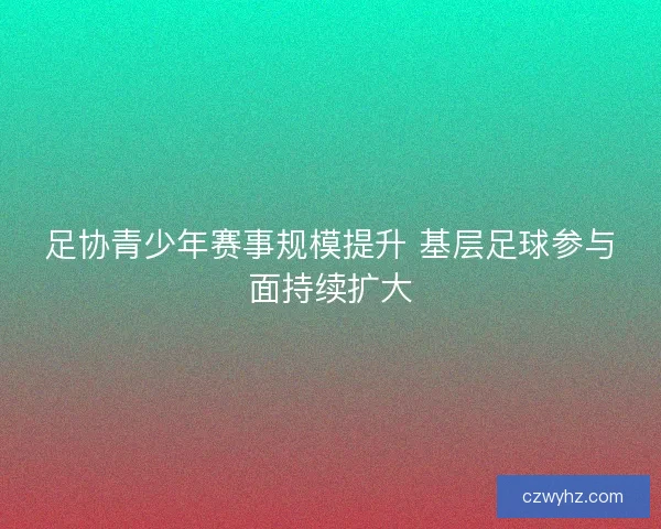 足协青少年赛事规模提升 基层足球参与面持续扩大